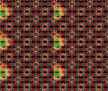 Düz Çiçek Elementleri Tasarımı. Sevimli çiçek raster deseni. Siyah ve kırmızı renkte çiçekler. Renkli Bahar Teması çizim şablonu.
