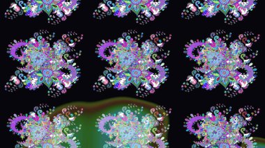 Çiçek ve yapraklı çiçek deseni. Raster illüstrasyonu. Küçük çiçekli şirin desen.