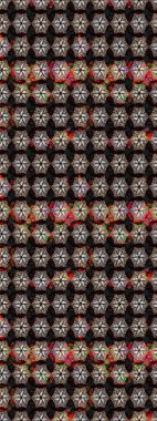 Düz Çiçek Elementleri Tasarımı. Sevimli çiçek raster deseni. Renkli Yaz Temalı eskiz kalıbı. Siyah ve kahverengi renkte çiçekler.