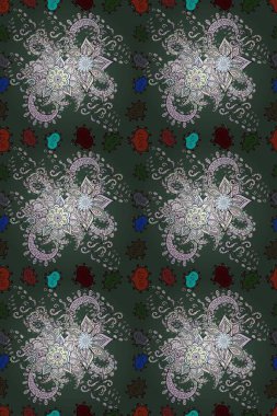 Tarafsız ve yeşil renklerde çiçekler. Küçük çiçekte sevimli çiçek deseni var..