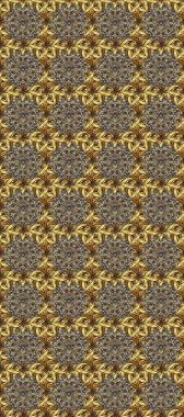 Kahverengi, gri ve bej renkli, altın elementli klasik, pürüzsüz desen. Raster illüstrasyonu.