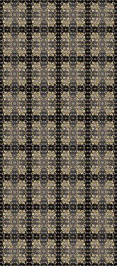 Gri, bej ve kahverengi renklerde, altın rengi soyut desenli çiçek deseni. Süslü dekorasyon. Raster illüstrasyonu.