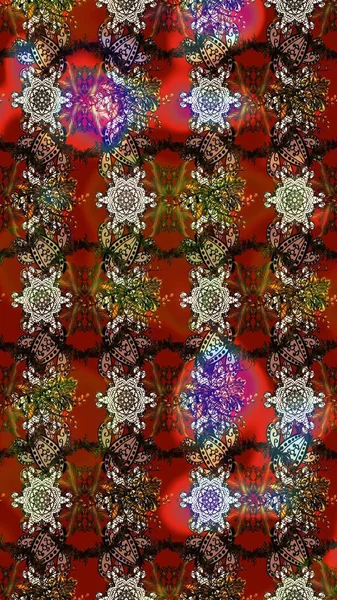 Çiçekli karalama şeklinde Raster çiçek deseni. Kahverengi ve kırmızı renkte çiçekler. Nazik, narin çiçek arkaplanı.