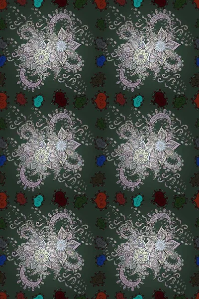 Tarafsız ve yeşil renklerde çiçekler. Küçük çiçekte sevimli çiçek deseni var..