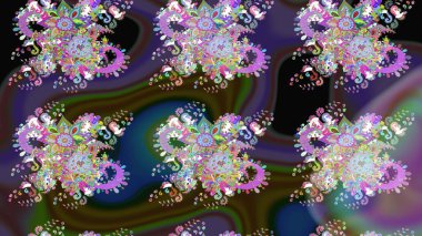 Küçük çiçekteki sevimli çiçek deseni. Mor ve kahverengi renkte çiçekler.