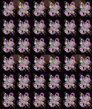 Düz Çiçek Elementleri Tasarımı. Renkli Bahar Teması eskiz kalıbı. Raster illüstrasyonundaki çiçek desenli çizim. Güzel kumaş deseni.