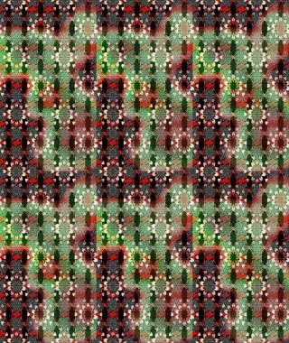 Raster düz çiçek çizim deseni. Hediye ambalaj kağıdı, tebrik kartları, posterler ve pankart tasarımı. Kahverengi ve yeşil renkte çiçekler.