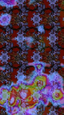 Raster illüstrasyonu. Renkli Bahar Teması eskiz kalıbı. Zentangle soyut çiçekleri. Düz Çiçek Elementleri Tasarımı. Güzel kumaş deseni. Çiçek tozu..