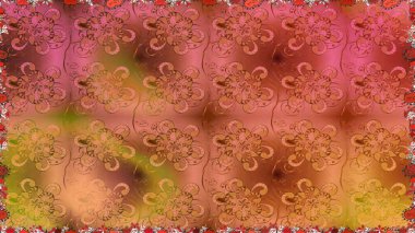 Çiçekli zambaklar kusursuz bir arka plan. Çiçek tasarımı için inanılmaz bir kolaj cenneti tarzı. Parlak çiçekli kolaj çiçekleri turuncu ve kahverengi.