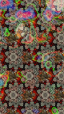 Raster Güzel kumaş deseni. Çiçek arkaplan ile soyut zarafet çizim deseni.