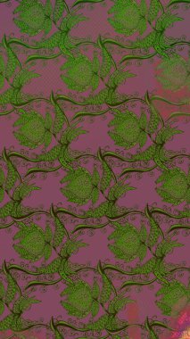 Raster - stok. Suluboya, elle çizilmiş. Yeşil ve mor renkli vadi çiçekleri. Taslak arkaplan deseni.