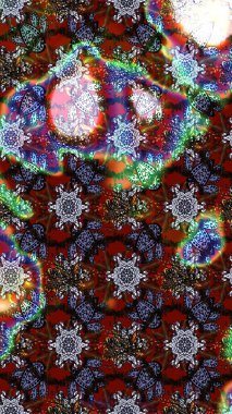 Kahverengi ve siyah renkte kahverengi ve siyah papatya deseni. Raster illüstrasyonu. Kahverengi ve siyah renklerde.