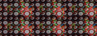 Çiçekli çiçek deseni, suluboya. Süslü kumaş deseni. Raster deseni.