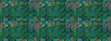 Kumaş, tekstil, duvar kağıdı baskısı için. Raster illüstrasyonu. Tomurcukları papatya çiçekleri olan sevimli bir çiçek deseni. Eski usul. Eskiz geçmişi. Miles Fleur, dandik süs.