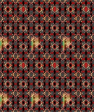 Küçük çiçekte güzel bir desen. Siyah ve kırmızı çiçekli bahar çiçekleri. Küçük renkli çiçekler. Motley illüstrasyonu. Moda baskıları için zarif bir şablon.