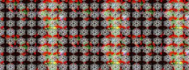 Parlak renkli çiçekleri olan ve siyah ve nötr renklerde yaprakları olan harika bir çiçek deseni. Modern çiçek arkaplanı. Moda baskıları için zarif bir şablon. Halk stili.