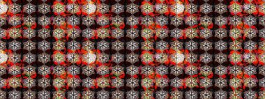 Raster - stok. Siyah ve kahverengi çiçekli eskiz deseni, suluboya çiçek deseni, sevimli çiçek, duvar kağıdı, kart veya kumaş için fayanslı.