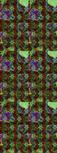 Yeşil ve kırmızı kıvırcık çiçekler yeşil ve kırmızı renklerde şekillenir. Klasik çiçek tasarımı elementleri. Raster illüstrasyonu.