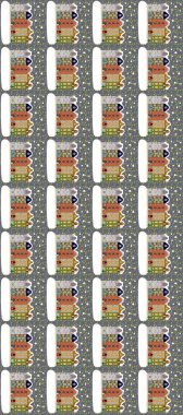 Kartpostallar, duvar kağıtları ya da tatil tasarımı için dekoratif, pürüzsüz desen. Şenlikli konfeti geçmişi olan eski Avrupa konak evlerinin renkli bir çizimi.