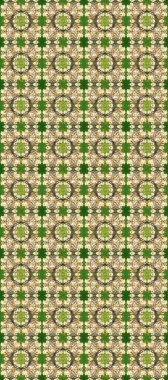 Bej, yeşil, nötr ve altın desenli. Klasik raster şablonu. Tekrarlayan ögelerle kusursuz soyut arkaplan.