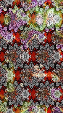 Gri ve nötr renkler üzerine çiçek desenli çizimler, el yapımı papatyalar, papatyalar. Tekrar eden çiçek arkaplanı, zarif gri ve nötr çiçek duvar kağıdı.