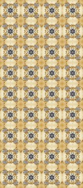 Kusursuz ortaçağ çiçek deseni. Raster illüstrasyonu. Dekoratif simetri arabesk. Doğum günü kartı, davetiye ya da afiş için iyidir. Bej, gri ve nötr renklerde altın.