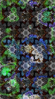 Çiçek grisi ve siyah eskiz deseni. Raster çiçek izi. Klasik taslak çizimi.