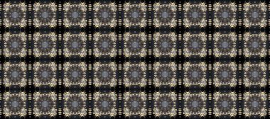 Altın desenli gri, siyah ve kahverengi renkler ve altın elementler. Geleneksel klasik altın desen. Raster oryantal süs. Barok tarzında kusursuz bir doğulu süsü..