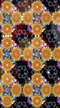 Güzel kumaş deseni. Küçük çiçekteki sevimli çiçek deseni. Raster illüstrasyonu. Güzel karalamalı çiçek deseni çiz..