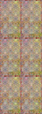 Çiçekler, yaprakları ile halk tarzında Dikişsiz çiçek deseni. Raster Illustration. El çizilmiş.