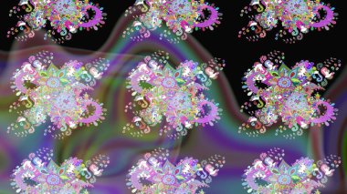 Çiçek. Tarafsız renklerde. Taslak dekoratif arka plan, çiçek mandala. Raster illüstrasyonu.