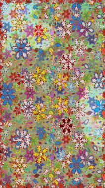 Eski usul. Raster illüstrasyonu. Kumaş, tekstil, duvar kağıdı baskısı için. Tomurcukları çiçek olan sevimli bir çiçek deseni. Raster. Kusursuz arkaplan.