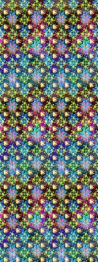 Çiçekli karalama şeklinde Raster çiçek deseni. Yumuşak, yaz çiçekleri mavi ve yeşil renklerde. Raster illüstrasyonu.