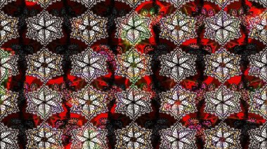 Siyah renkli bitkilerden oluşan parlak çiçekli çizim deseni.