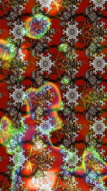 Raster illüstrasyonundaki çiçek desenli çizim. Kahverengi renkte çiçekler.