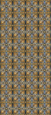 Raster illüstrasyonu. Süslü dekorasyon. Damask altın soyut çiçek deseni kahverengi, bej ve mavi renkler üzerine.