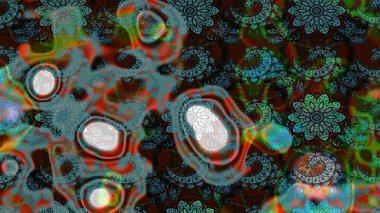 Yumuşak, bahar çiçekleri mavi ve kahverengi renklerde. Raster çiçekleri klasik tarzda çizilmiş. Raster illüstrasyonu. Çiçekli yumuşak çizim deseni.