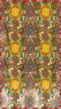 Kahverengi renklerde. Raster illüstrasyonu. Doğum günü kartı ya da düğün davetiyesi. Çiçekli tebrik kartı. Suluboya çiçek buketi. Çiçek arka planı.