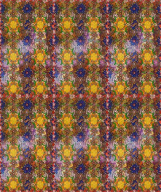 Çiçekli karalama şeklinde Raster çiçek deseni. Kahverengi renkli çiçekler. Yumuşak, yaz çiçekli arka plan.