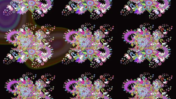 Tekstil veya kitap kapakları, imalat, duvar kağıtları, baskı, hediye paketi ve yapıştırma kitabı için çiçek eskizi geçmişi. Küçük çaplı çiçeklerdeki basit şirin desenler. Raster illüstrasyonu.