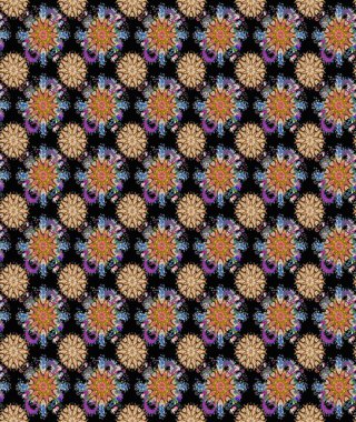 Sevimli çiçeklerle, desenli, siyah ve kahverengi renklerle renksiz desenli. Tekstil için dikişsiz suluboya desen. El çizimi çiçek pürüzsüz desen (taş)).