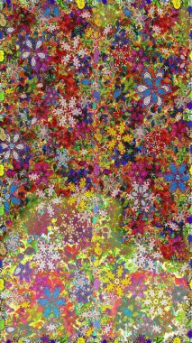 Raster Güzel kumaş deseni. Raster suluboya çiçek deseni, narin çiçekler, kahverengi ve yeşil çiçekler, tebrik kartı şablonu..