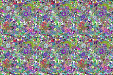 Çiçekli karalama şeklinde Raster çiçek deseni. Hoş renklerde çiçekler. Nazik, narin çiçek arkaplanı.