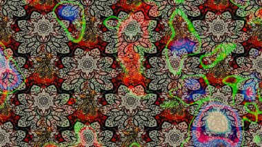 Raster Hip kumaş deseni. Eskiz Vintage Çiçek Deseni.