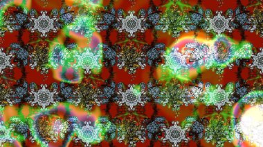 Yeşil, kahverengi ve nötr renkler üzerine çiçek çizimi. Şatafatlı bahar bahçesi dokusu. Raster illüstrasyonu. Çiçek deseni. Yeşil, kahverengi ve nötr renkte çiçekler.