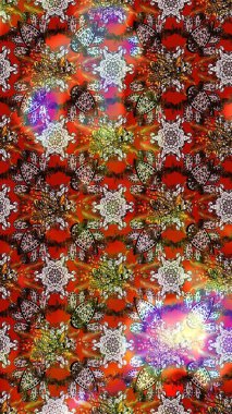 Çiçek süslemeli çizim deseni. Kahverengi ve nötr renklerde çiçekler. Raster illüstrasyonu.