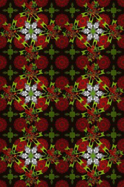 Çiçek deseni. Raster kusursuz. Güzel kumaş deseni. Renkli Bahar Temalı Kusursuz Arkaplan. Düz Çiçek Elementleri Tasarımı.