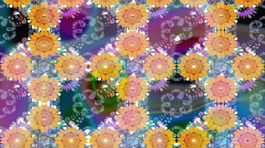 Parlak arkaplanda çiçek kompozisyonu olan suluboya desenleri çiz, ambalajlar, duvar kağıtları, kartpostallar, tebrik kartları, düğün davetiyeleri, romantik etkinlikler vs..