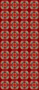 Kırmızı, kahverengi ve bej rengi, altın elementlerle. Raster altın çiçek süsü brokar kumaş ve cam desenli. Çiçek desenli altın metal. Kusursuz altın desen.