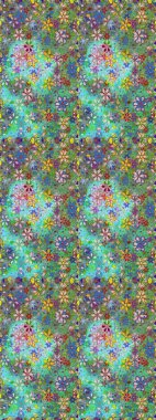 Karalama çiçeği. Renkli Bahar Temalı Kusursuz Arkaplan. Raster illüstrasyonu. Düz Çiçek Elementleri Tasarımı. Güzel kumaş deseni. Zentangle soyut çiçekleri.